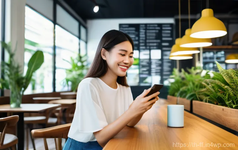 하이퍼 퍼스널라이제이션을 위한 CRM 도구 - **Prompt:** A vibrant, sunlit modern cafe in Bangkok, where a young Thai woman in her mid-20s, dress...