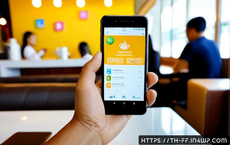하이퍼 퍼스널라이제이션과 디지털 광고 - Photorealistic Thai urban professional using a smartphone in a bright Bangkok café, subtle personali...